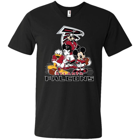 Mickey Mouse Atlanta Falcons American Football Nfl Sports Shirt Men V-Neck T-Shirt Black / S Men V-Neck T-Shirt - parenttees