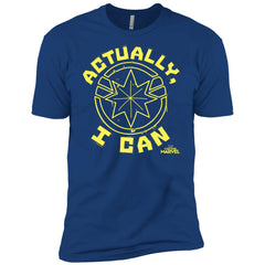 Captain Marvel Actually I Can Yellow Logo Men Short Sleeve T-Shirt Men Short Sleeve T-Shirt - parenttees