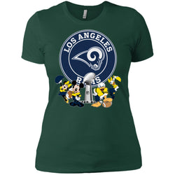 Nfl – Los Angeles Rams Super Bowl 2019 Mickey Mouse Minnie Mouse Donald Duck Daisy Duck Football Women Cotton T-Shirt