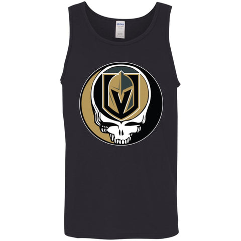 Vegas Golden Knights Grateful Dead Steal Your Face Hockey Nhl Shirts Men Cotton Tank Black / X-Small Men Cotton Tank - parenttees