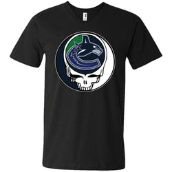 Vancouver Canucks Grateful Dead Steal Your Face Hockey Nhl Shirts Men V-Neck T-Shirt