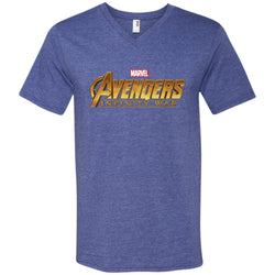 Marvel Avengers Infinity War Golden Logo Men V-Neck T-Shirt