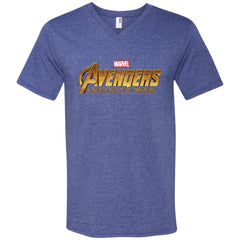 Marvel Avengers Infinity War Golden Logo Men V-Neck T-Shirt Men V-Neck T-Shirt - parenttees