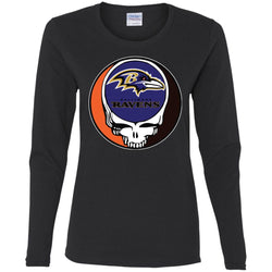 Baltimore Ravens Grateful Dead Steal Your Face Football Nfl Shirts Women Long Sleeve Shirt