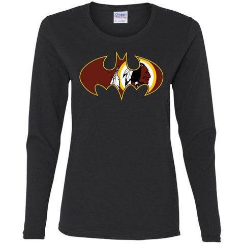 We Are The Washington Redskins Batman Nfl Mashup Women Long Sleeve Shirt Black / S Women Long Sleeve Shirt - parenttees