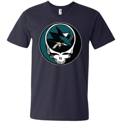 San Jose Sharks Grateful Dead Steal Your Face Hockey Nhl Shirts Men V-Neck T-Shirt Men V-Neck T-Shirt - parenttees