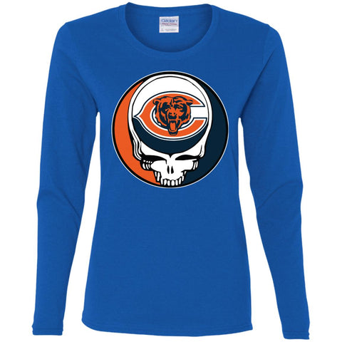 Chicago Bears Grateful Dead Steal Your Face Football Nfl Shirts Women Long Sleeve Shirt Royal / S Women Long Sleeve Shirt - parenttees