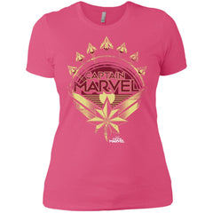 Captain Marvel Yellow Red Plane Flight Logo Women Cotton T-Shirt Women Cotton T-Shirt - parenttees