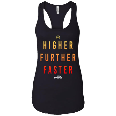 Marvel Captain Marvel Movie Higher Faster Women Tank Top Black / X-Small Women Tank Top - parenttees