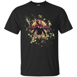 Captain Marvel Cracked Paint Splatter Logo Men Cotton T-Shirt