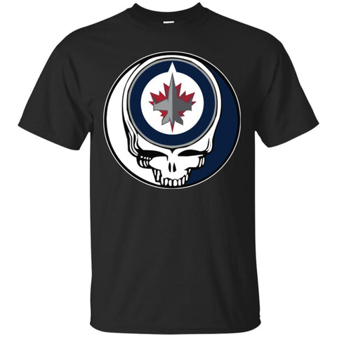 Winnipeg Jets Grateful Dead Steal Your Face Hockey Nhl Shirts Men Cotton T-Shirt Black / S Men Cotton T-Shirt - parenttees