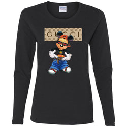 Gucci Logo Shirt Mickey Mouse T-shirt Women Long Sleeve Shirt