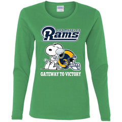 Los Angeles Rams Gateway To Victory Super Bowl 2019 Snoopy Football Nfl Women Long Sleeve Shirt Women Long Sleeve Shirt - parenttees