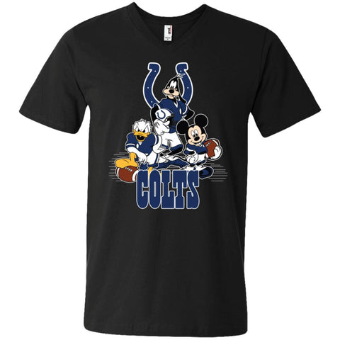 Mickey Mouse Indianapolis Colts American Football Nfl Sports Shirt Men V-Neck T-Shirt Black / S Men V-Neck T-Shirt - parenttees