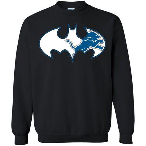 We Are The Detroit Lions Batman Nfl Mashup Crewneck Pullover Sweatshirt Black / S Crewneck Pullover Sweatshirt - parenttees