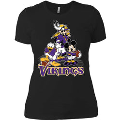 Mickey Mouse Minnesota Vikings American Football Nfl Sports Shirt Women Cotton T-Shirt