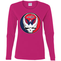 Washington Capitals Grateful Dead Steal Your Face Hockey Nhl Shirts Women Long Sleeve Shirt Women Long Sleeve Shirt - parenttees