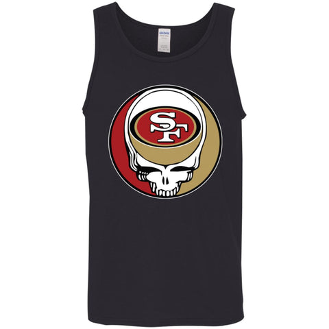 San Francisco 49ers Grateful Dead Steal Your Face Football Nfl Shirts Men Cotton Tank Black / X-Small Men Cotton Tank - parenttees