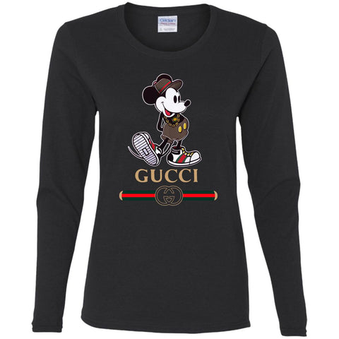 Gucci Mickey Kitty Beauty T-shirt Women Long Sleeve Shirt Black / S Women Long Sleeve Shirt - parenttees