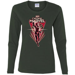 Marvel Captain Marvel Retro Style Flight Women Long Sleeve Shirt Women Long Sleeve Shirt - parenttees