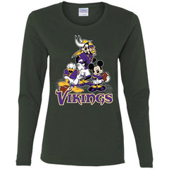 Mickey Mouse Minnesota Vikings American Football Nfl Sports Shirt Women Long Sleeve Shirt Women Long Sleeve Shirt - parenttees