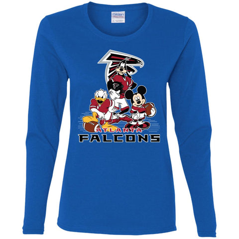 Mickey Mouse Atlanta Falcons American Football Nfl Sports Shirt Women Long Sleeve Shirt Royal / S Women Long Sleeve Shirt - parenttees