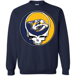 Nashville Predators Grateful Dead Steal Your Face Hockey Nhl Shirts Crewneck Pullover Sweatshirt