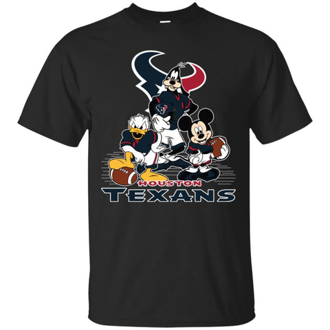 Mickey Mouse Houston Texans American Football Nfl Sports Shirt Men Cotton T-Shirt Black / S Men Cotton T-Shirt - parenttees