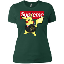 Supreme Pikachu T-shirt Women Cotton T-Shirt