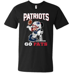 Go Pats - New England Patriots Super Bowl 2019 Mickey Mouse Football Nfl Men V-Neck T-Shirt