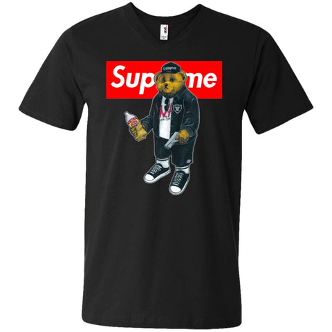 Supreme Bear Guns T-shirt Men V-Neck T-Shirt Black / S Men V-Neck T-Shirt - parenttees