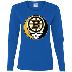 Boston Bruins Grateful Dead Steal Your Face Hockey Nhl Shirts Women Long Sleeve Shirt