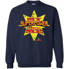 Captain Marvel My Superpower Is Being Me Crewneck Pullover Sweatshirt Crewneck Pullover Sweatshirt - parenttees