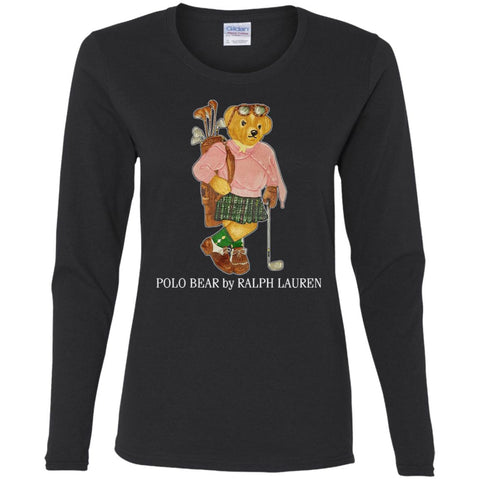 Polo Bear Ralph Lauren T-shirt Women Long Sleeve Shirt Black / S Women Long Sleeve Shirt - parenttees