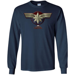 Marvel Captain Marvel Movie Chest Symbol Men Long Sleeve Shirt