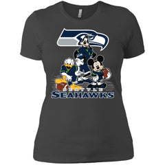 Mickey Mouse Seattle Seahawks American Football Nfl Sports Shirt Women Cotton T-Shirt Women Cotton T-Shirt - parenttees