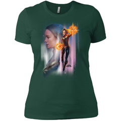 Captain Marvel Flying Space Portrait Women Cotton T-Shirt Women Cotton T-Shirt - parenttees