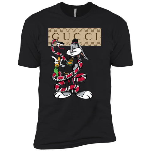 Gucci Rabbit Snake Gift Birthday T-shirt Men Short Sleeve T-Shirt Black / X-Small Men Short Sleeve T-Shirt - parenttees