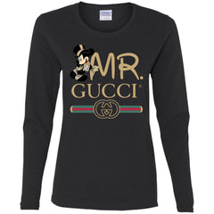 Gucci Couple Disney Mickey Valentine's Day T-shirt Women Long Sleeve Shirt Women Long Sleeve Shirt - parenttees