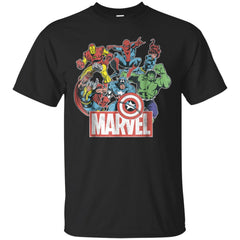 Marvel Avengers Team Retro Comic Vintage Graphic Men Cotton T-Shirt Men Cotton T-Shirt - parenttees