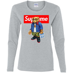 Supreme Bear Style Music T-shirt Women Long Sleeve Shirt