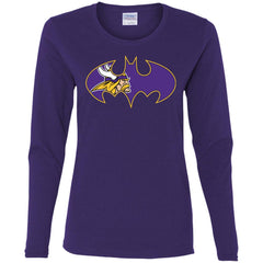 We Are The Minnesota Vikings Batman Nfl Mashup Women Long Sleeve Shirt Women Long Sleeve Shirt - parenttees