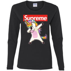 Supreme Unicorn T-shirt Dance Dabbing Unicorn Women Long Sleeve Shirt