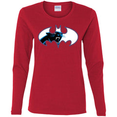 We Are The Carolina Panthers Batman Nfl Mashup Women Long Sleeve Shirt Women Long Sleeve Shirt - parenttees