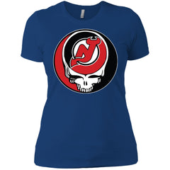 New Jersey Devils Grateful Dead Steal Your Face Hockey Nhl Shirts Women Cotton T-Shirt Women Cotton T-Shirt - parenttees