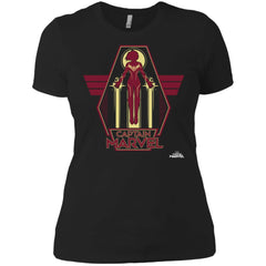 Captain Marvel Red Yellow Flight Powers Women Cotton T-Shirt Women Cotton T-Shirt - parenttees