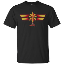 Marvel Captain Marvel Retro Red Yellow Logo Men Cotton T-Shirt