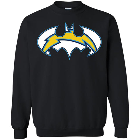 We Are The Los Angeles Chargers Batman Nfl Mashup Crewneck Pullover Sweatshirt Black / S Crewneck Pullover Sweatshirt - parenttees