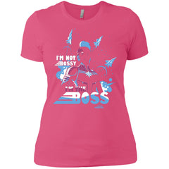 Captain Marvel I'm The Boss Space Blue Red Women Cotton T-Shirt Women Cotton T-Shirt - parenttees