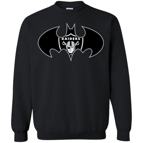 We Are The Oakland Raiders Batman Nfl Mashup Crewneck Pullover Sweatshirt Black / S Crewneck Pullover Sweatshirt - parenttees